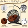 HTUTWOO Rattan Wicker Cat Egg Chair , Cat Swing Bed with Stand & Cushion, Indoor Hanging Swinging Hammocks, for Cat, Dogs, and Small Animals - 4 of 4