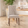 COLAMY Wingback Upholstered Dining Chairs Set of 2, Fabric Side Dining Room Chairs for Home, Beige - 2 of 4