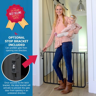 Black Metal Expandable Auto-Lock Baby and Pet Gate