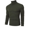 Men's Stretch Muscle Tshirts Turtleneck Long Sleeve Knit Tees Casual Slim Fit Basic Shirt Tops - 2 of 4