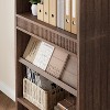 TackView Farmhouse 5-Tier Tall Bookcase with Display Rack & Fluted Design - Rustic Wood Bookshelf for Office or Library - 2 of 4