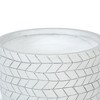 LuxenHome White Cube Design 14.6" Round MgO Planter with Wood Legs - 3 of 4