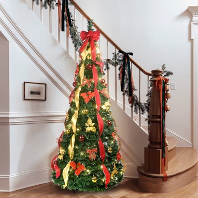 Hrinhom 6FT Pop-Up Christmas Tree with Warm White UL Lights