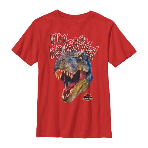 Boy's Jurassic Park I'm Roarsome T.rex T-shirt - Red - Medium : Target