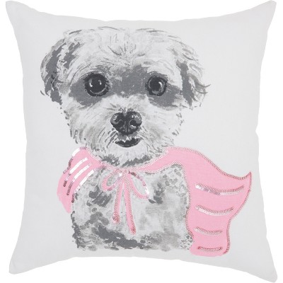 Glitter Superdog Square Throw Pillow White - Mina Victory