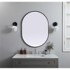 Elegant Lighting Metal Frame Oval Mirror 30x40 Inch in Black - 2 of 4