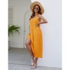 Spaghetti Strap Maxi Dresses for Women Loose Summer Casual Sundress V Neck Tiered Ruffle Beach Cami Long Dress - 3 of 4