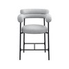 Meridian Furniture,Blake Grey Boucle Fabric Counter Stool, Set of 2 - 4 of 4