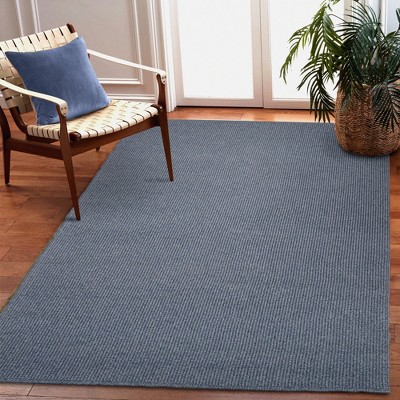 Navy Tonal Braid 5' x 7' Reversible Indoor/Outdoor Rug