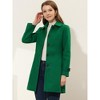 Allegra K Women's Winter Outerwear Peter Pan Collar Mid-thigh A-line Single Breasted Coat - 3 of 4