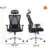 FONTOI Ergonomic Office Chairs with Adjustable Lumbar Support and Headrest, Task Chairs with 135掳 Tilt Function for Home Office, 29.52"*46.25"*29.52" - 3 of 4