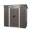 6x4 FT Outdoor Storage Shed With Floor Frame Waterproof UV Protection Storage House Garden Metal Shed With Lockable Door - 3 of 4