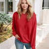 Amaryllis Women's Oversized Fleece-Lined Pullover Sweatshirt with Ribbed Cuffs and Hem - 4 of 4