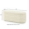 Kumasinova Teddy Fabric Storage Ottoman Bench, Oval Ottoman with Storage, Versatile Entryway Bench & Foot Stool, Bed Bench with Soft Cushioned Lid - 4 of 4