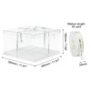 Unique Bargains 6 Pcs Birthday Parties Wedding Clear Tall Cake Box with Ribbon 1 Pc - 2 of 4