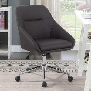 Vynxaria Jackman Brown Upholstered Adjustable Home Office Desk Chair - 1 of 4