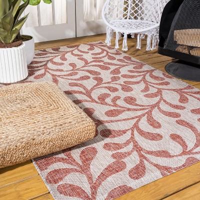 Classic Vine Pattern Red/Beige 5'x8' Synthetic Indoor/Outdoor Rug