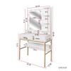 NicBex 29.2" Small Vanity Desk Sliding Mirror, Hidden Storage, Minimalist Dressing Table for Bathroom/Dorm Rooms, Black - 2 of 4
