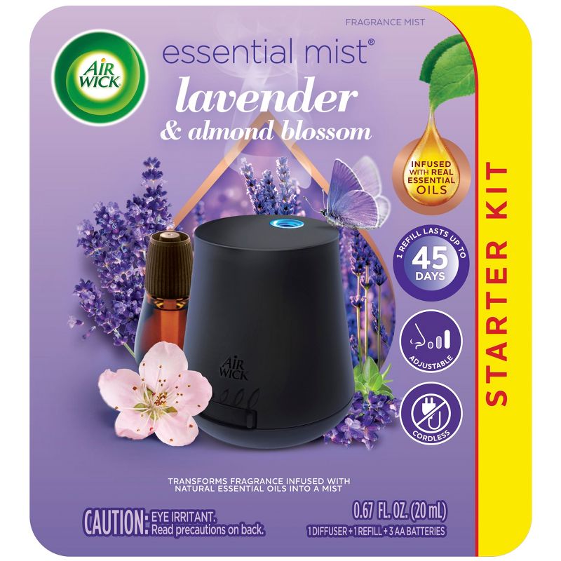 Air Wick Essential Mist Lavender & Almond Blossom Air Freshener - 0.67oz, 1 of 12