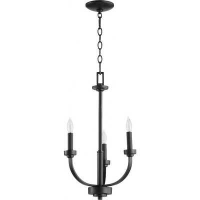 Quorum Lighting Reyes 3-Light Chandelier, Noir Finish, 18.5 Width, 21 Height