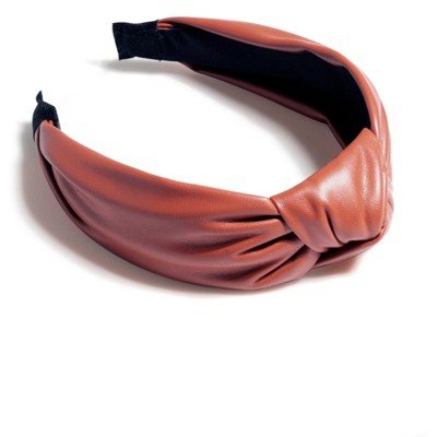 Shiraleah Knotted Faux Leather Headband, Rust