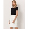 INSPIRE CHIC Women's Basic Distressed High Waist Ripped Hem Washed Jeans Skirt - 2 of 4