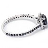 Pompeii3 1 1/4ct Cushion Halo Black Diamond Engagement Ring 14K White Gold - 2 of 3