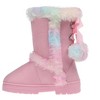 bebe Toddler Girl's Winter Boot with Rhinestone Eyelets and Faux Fur Details for Cold Weather Comfort - 3 of 4