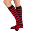 Striped Patterned Knee High Socks from the Sock Panda (Women's Sizes Adult Medium) - Red and Black - 2 of 3