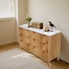 Fluted 6-Drawer Dresser With Faux Marble Top, Modern Curved TV Stand for Bedroom & Living Room, Sturdy Storage Cabinet for TVs Up to 55" - 4 of 4