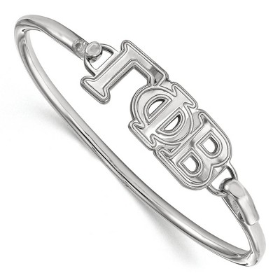 Black Bow Jewelry Sterling Silver Gamma Phi Beta Greek Life Bangle Bracelet 8 Inch