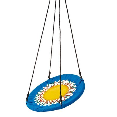 HearthSong 32-Inch FunShine Round Bungee Swing with Adjustable Seat for Kids