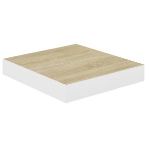 vidaXL Floating Wall Shelf Oak and White 9.1"x9.3"x1.5" MDF - 1 of 1