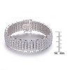 Guili Cubic Zirconia Sterling Silver Rhodium Plated Wide Elegant Bracelet, Sleek and Radiant Jewelry Piece for a Refined, Classic Look - 3 of 4