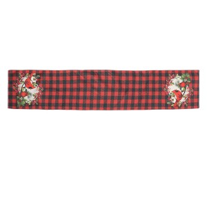 Unique Bargains Christmas Table Runner Bird Pattern Flax Black Red White 72"x13" 1 Pc - 1 of 4