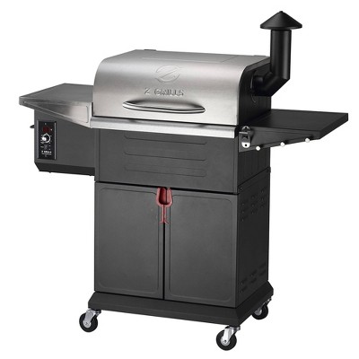 Z Grills 573 sq in Pellet Grill and Smoker with Cabinet Storage ZPG-600E, Stainless Steel