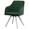 Coaster,Arika Velvet Upholstered Swivel Dining Arm Chair Green - 3 of 4