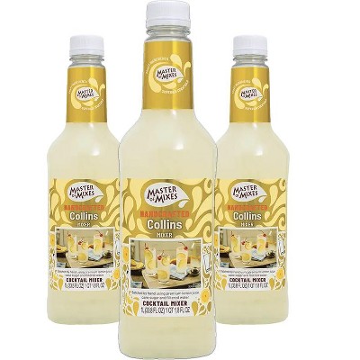 Master of Mixes Collins Mixer - Ready to Use - 1 Liter Bottle (33.8 Fl Oz) - Mixer Perfect for Bartenders and Mixologists