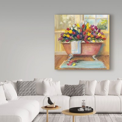 Carol Rowan Floral Bathtub Bouquet Canvas Art