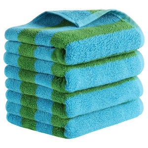 REGALWOVEN Cotton Soft Absorbent Stripe Pattern Bathroom Hand Towel 14" x 30" - 1 of 4