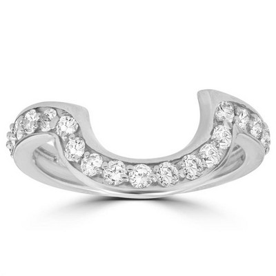 Pompeii3 1/2 cttw 14k White Gold Diamond Curved Contour Band For Forever Us 2 Stone Ring