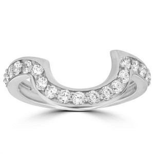Pompeii3 1/2 cttw 14k White Gold Diamond Curved Contour Band For Forever Us 2 Stone Ring - 1 of 4