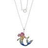 Disney The Little Mermaid Ariel Rainbow Crystal Silver Plated Pendant Necklace, 18" - 4 of 4