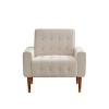 CAVINAS Modern Accent Chair with Pull-Point Backrest and Solid Wood Frame, Upholstered Leisure Chair for Living Room, Bedroom or Dining Space - 3 of 4