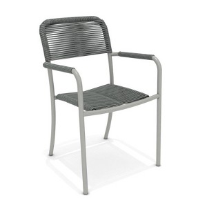 Amazonia 2pc rust-free aluminum and rope stackable chair set Grey - 1 of 1