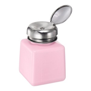Unique Bargains Plastic Makeup Remover Nail Polish Push Down Alcohol Dispenser Bottles 3.4oz Pink - 1 of 4