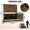 Shoe Cabinet with Bench, Slim Farmhouse Shoe Storage, 2 Flip Drawers for Entryway, Hallway, Living Room, White - 4 of 4
