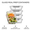 JoyJolt 2-Sectional Divided Food Prep Food Storage Containers with Lids - Set of 5 - Grey - 3 of 4