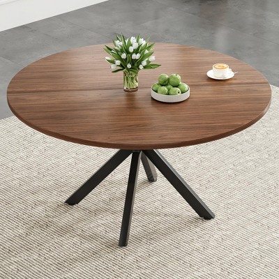Lirago 47 Inch Rectangular Wood Dining Table for 4-6 People Modern Kitchen Table with Sturdy Metal Frame for Dining Room Kitchen Easy Assembly