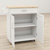 Kitchen Island with Adjustable Shelves, 1 Drawer and 2 Doors - 2 of 4